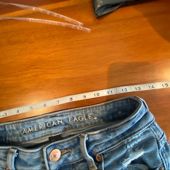 American Eagle Light Wash Distressed Mom Jean - Picture 9 of 11